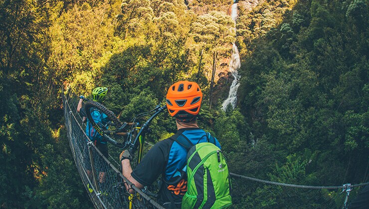 Montezuma Falls (Image: Flow Mountain Bike/Tourism Tasmania)