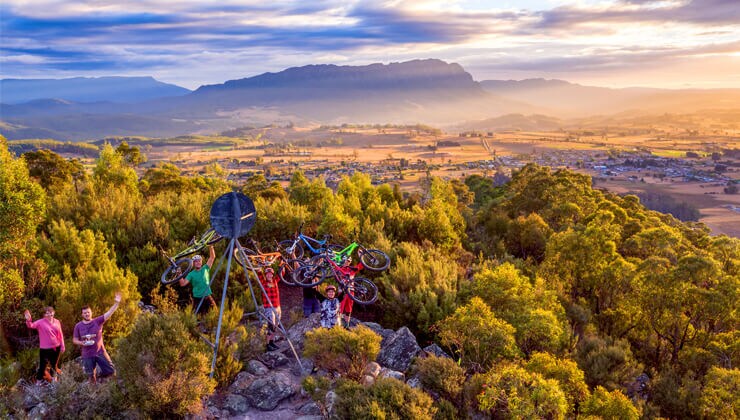 Wild Mersey Mountain Bike Trails Badgers Ranges overlooking Mount Roland and Sheffield (Image: Evolution RPA)