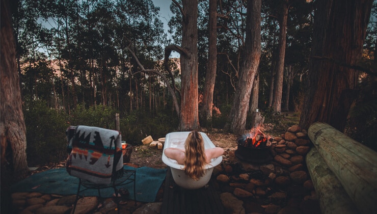 Left of Field Camping and Caravan Park outdoor bath